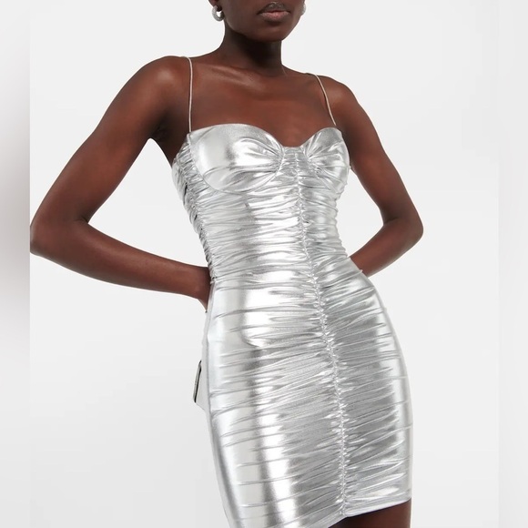 Alex Perry Corin Mini Dress Silver - Picture 1 of 4
